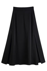 Power Satin Slide-Split Skirt